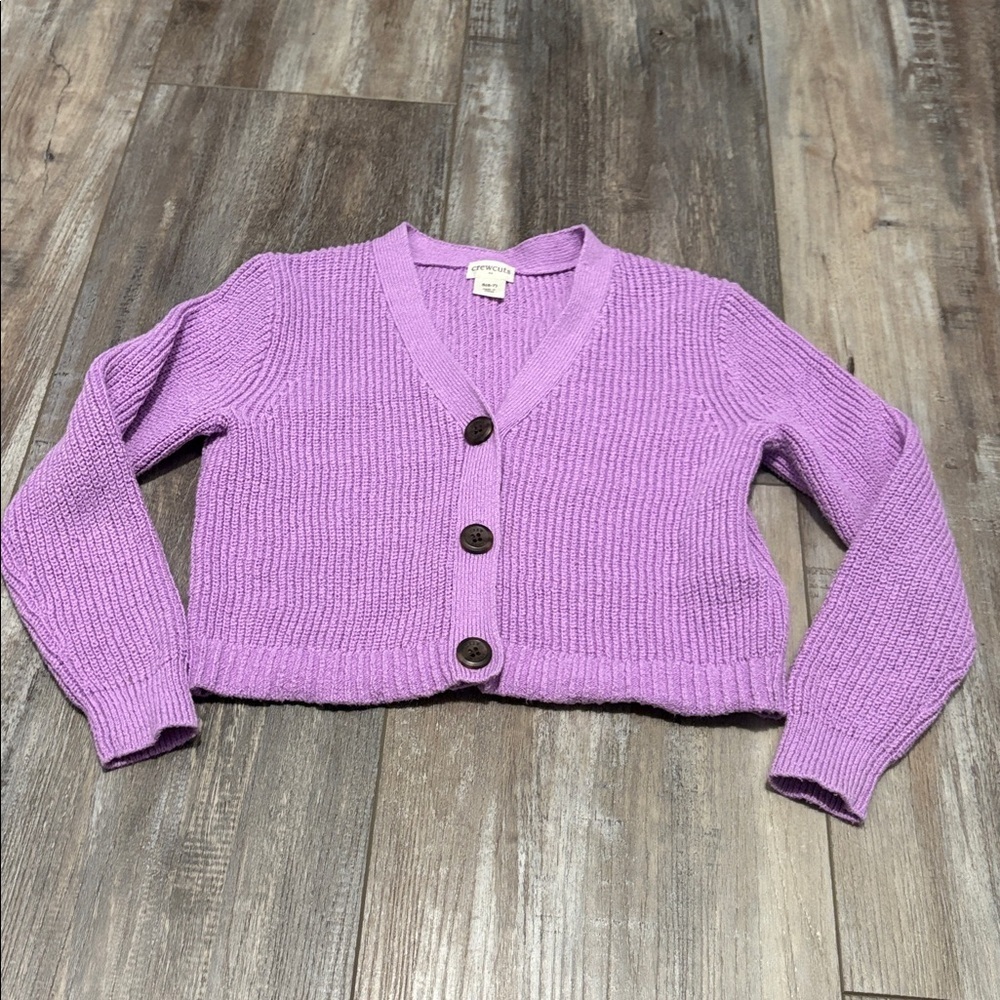 Crewcuts purple cardigan small 6-7